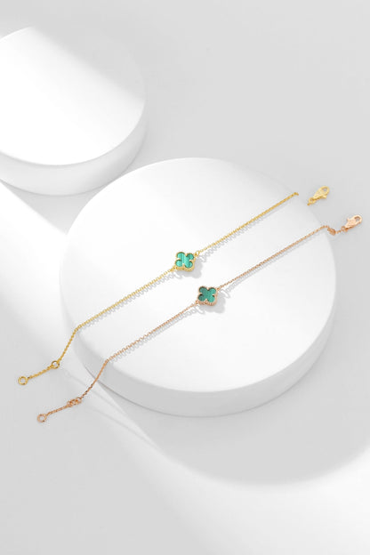 [Leaves]CLOVER BRACELET MALACHITE 1 MOTIF