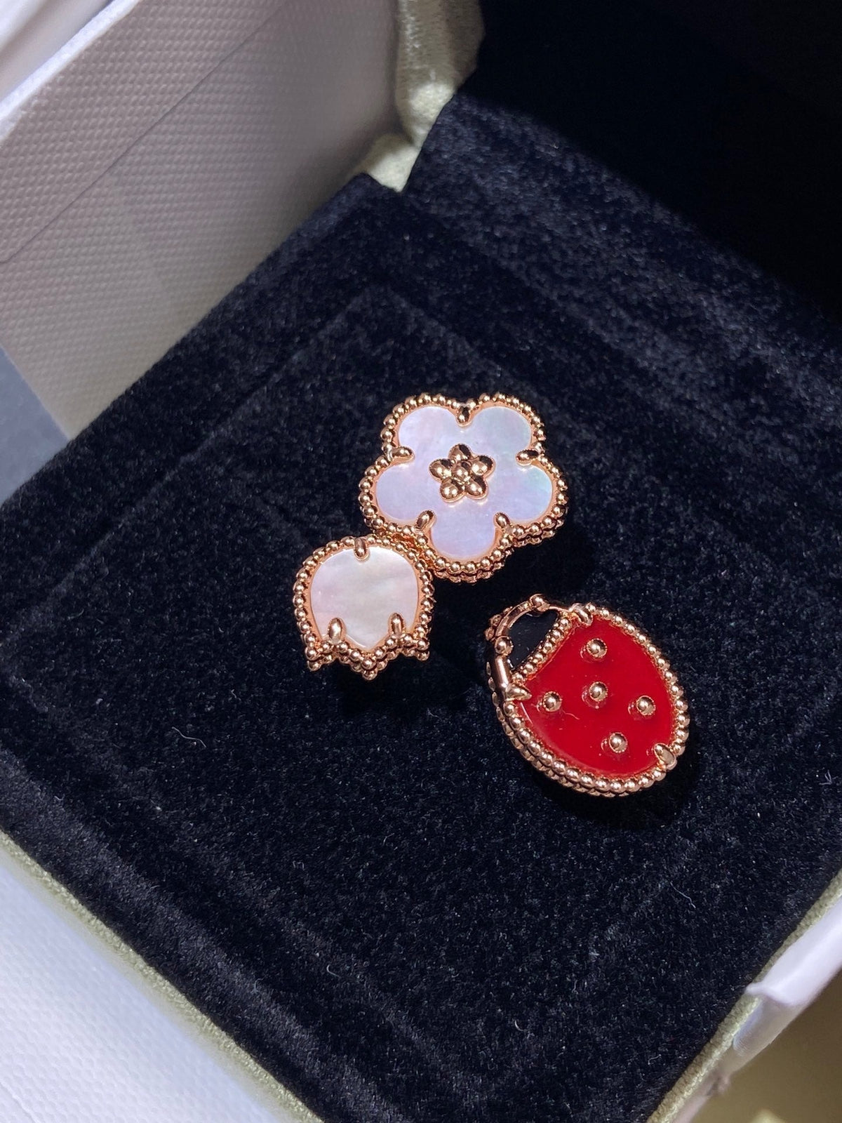 [Leaves]LUCKY 3 MOTIF ROSE GOLD RING