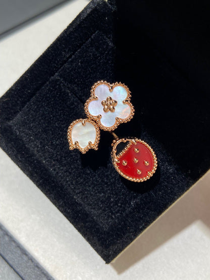 [Leaves]LUCKY 3 MOTIF ROSE GOLD RING