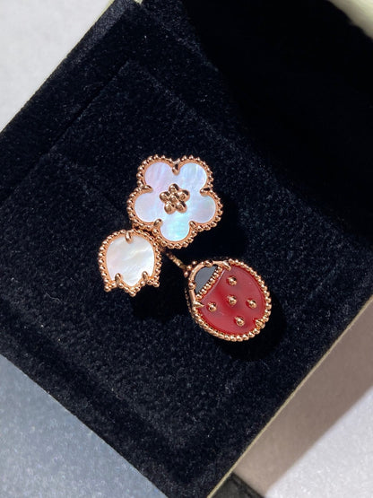 [Leaves]LUCKY 3 MOTIF ROSE GOLD RING
