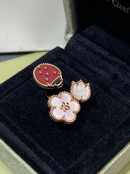 [Leaves]LUCKY 3 MOTIF ROSE GOLD RING