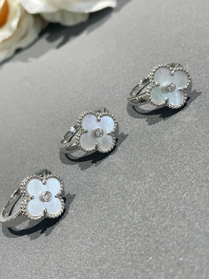 [Leaves]CLOVER SILVER MOP DIAMOND RING