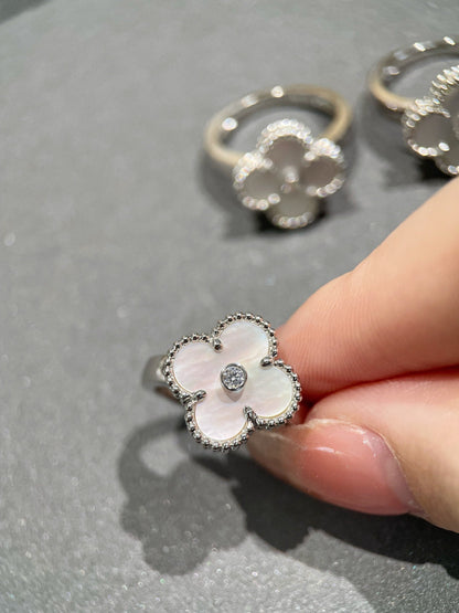[Leaves]CLOVER SILVER MOP DIAMOND RING