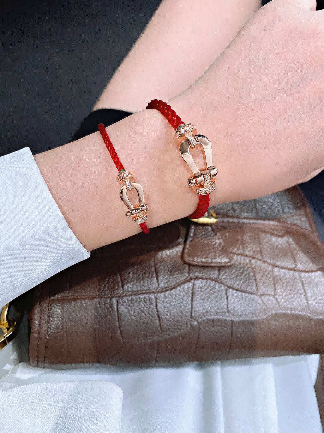 [Leaves]FORCE 10 HALF DIAMOND PINK GOLD RED CORDERI LARGE AND MEDIUM MODEL