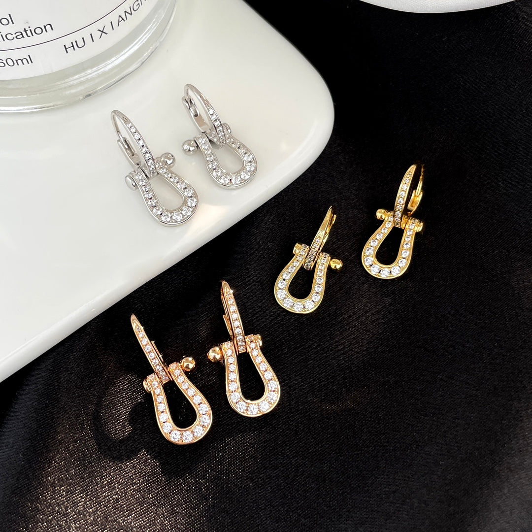 [Leaves]FORCE 10 FULL DIAMOND DROP EARRINGS MEDIUM MODEL