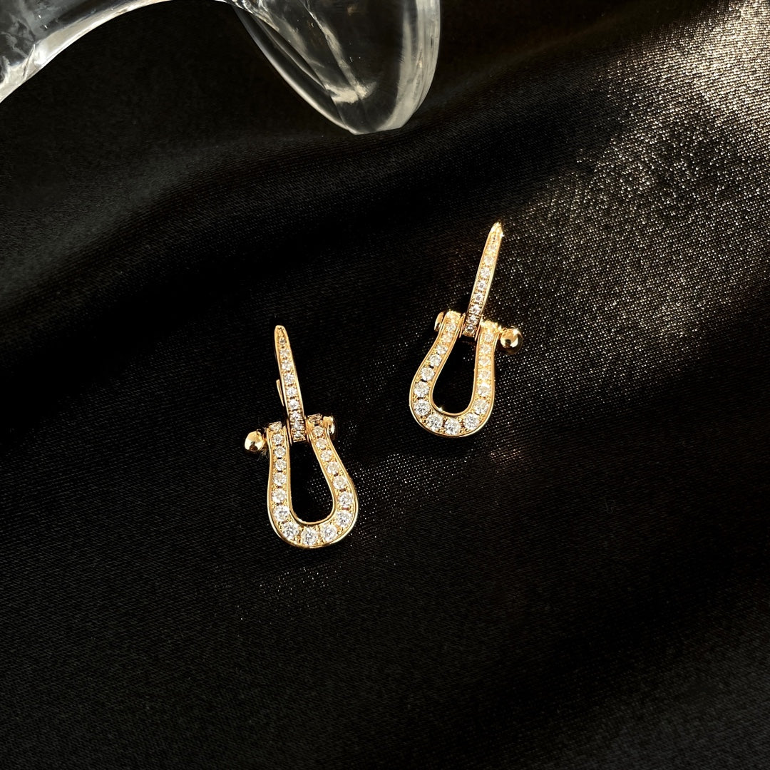 [Leaves]FORCE 10 FULL DIAMOND DROP EARRINGS MEDIUM MODEL
