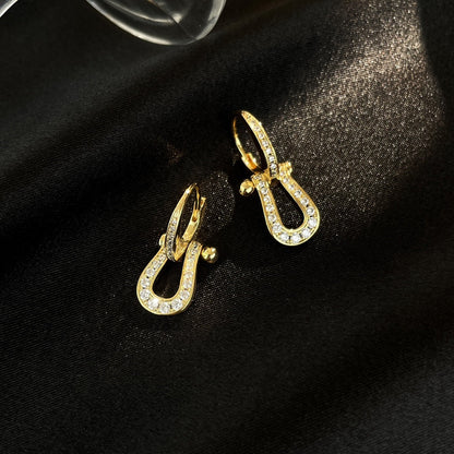 [Leaves]FORCE 10 FULL DIAMOND DROP EARRINGS MEDIUM MODEL