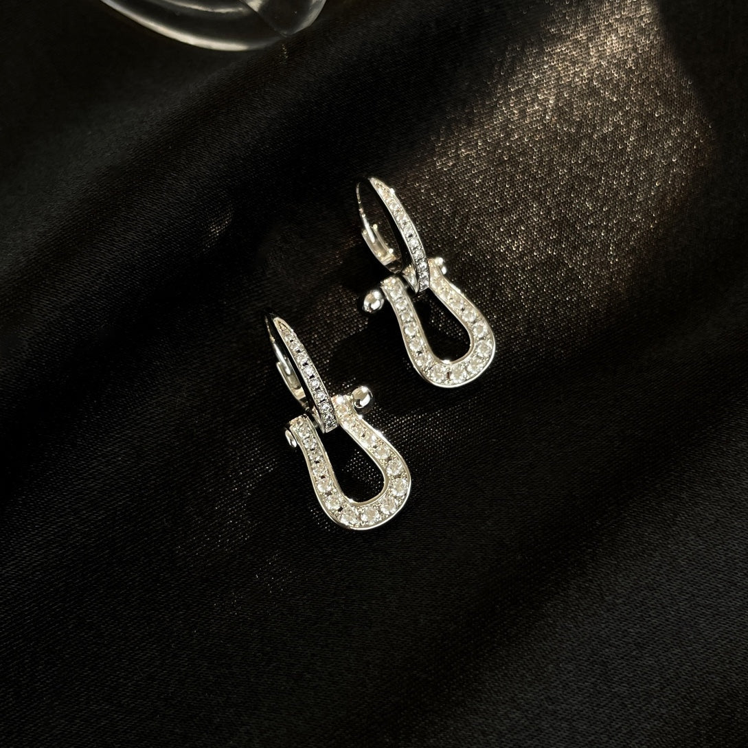 [Leaves]FORCE 10 FULL DIAMOND DROP EARRINGS MEDIUM MODEL