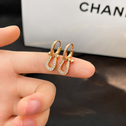 [Leaves]FORCE 10 FULL DIAMOND DROP EARRINGS MEDIUM MODEL