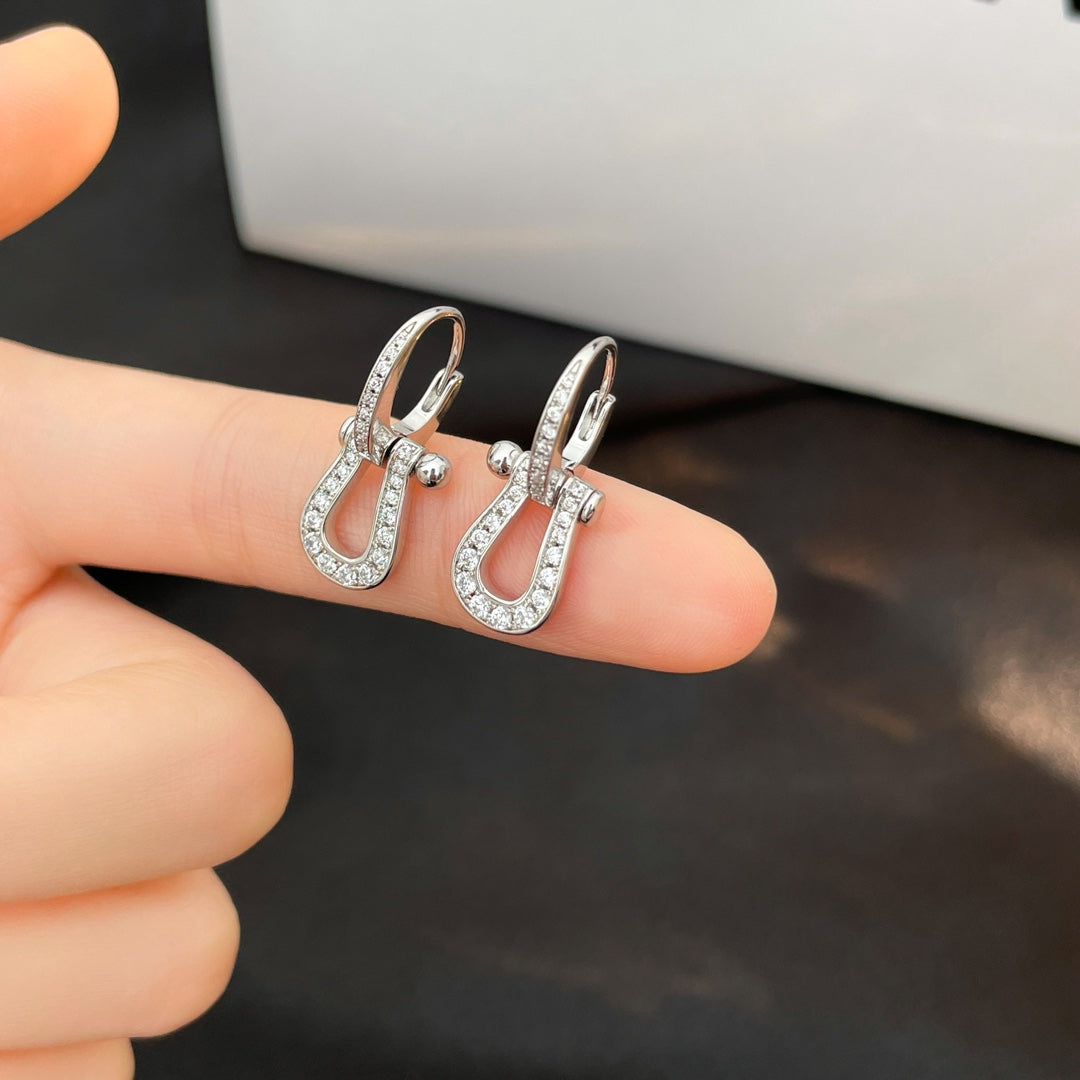 [Leaves]FORCE 10 FULL DIAMOND DROP EARRINGS MEDIUM MODEL