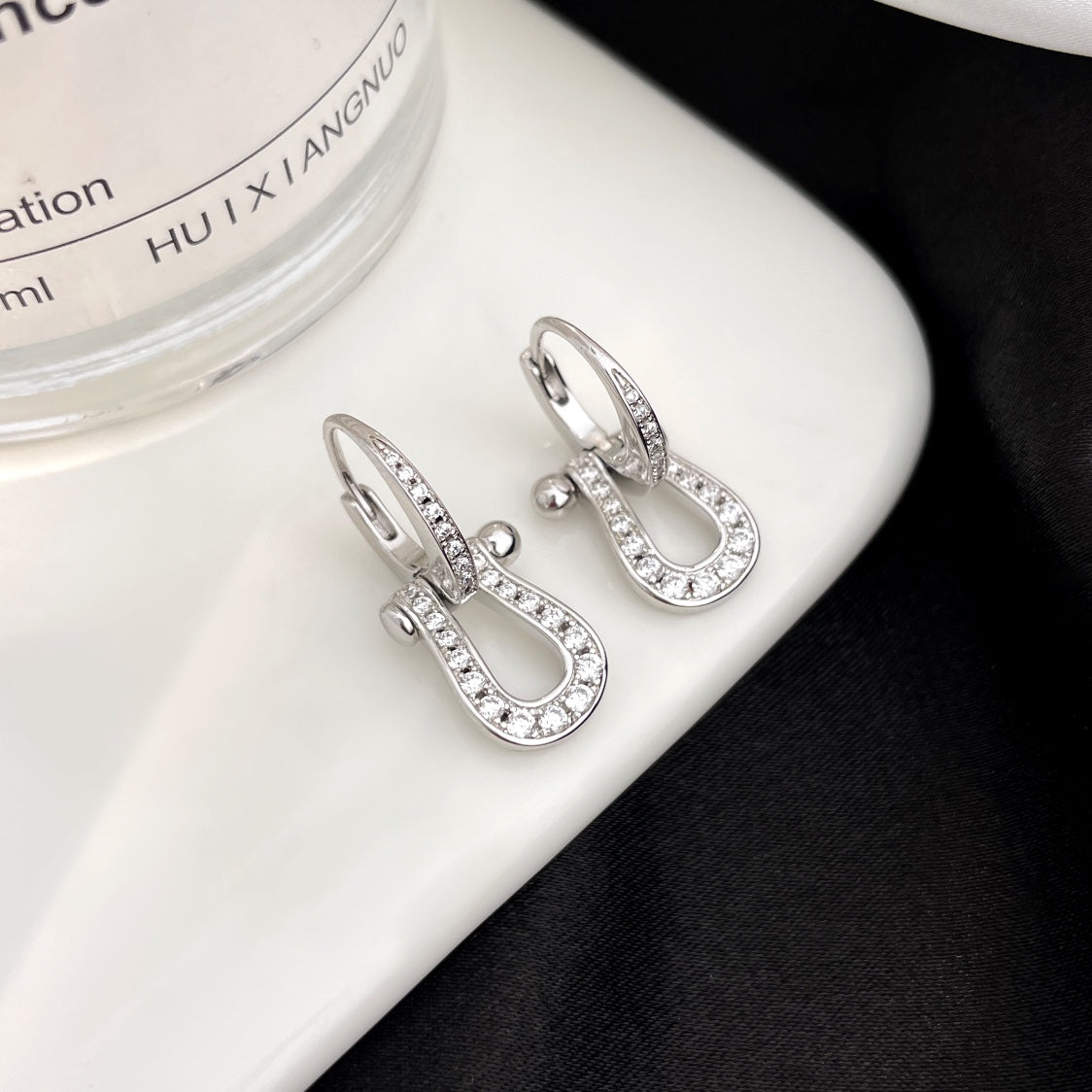 [Leaves]FORCE 10 FULL DIAMOND DROP EARRINGS MEDIUM MODEL