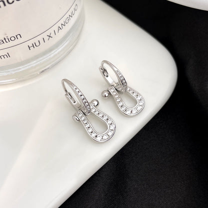 [Leaves]FORCE 10 FULL DIAMOND DROP EARRINGS MEDIUM MODEL