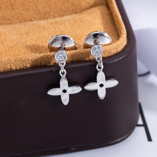 [Leaves]VIDYLLE SILVER DIAMOND MINI DROP EARRINGS