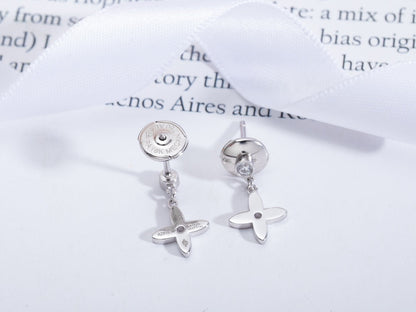 [Leaves]VIDYLLE SILVER DIAMOND MINI DROP EARRINGS
