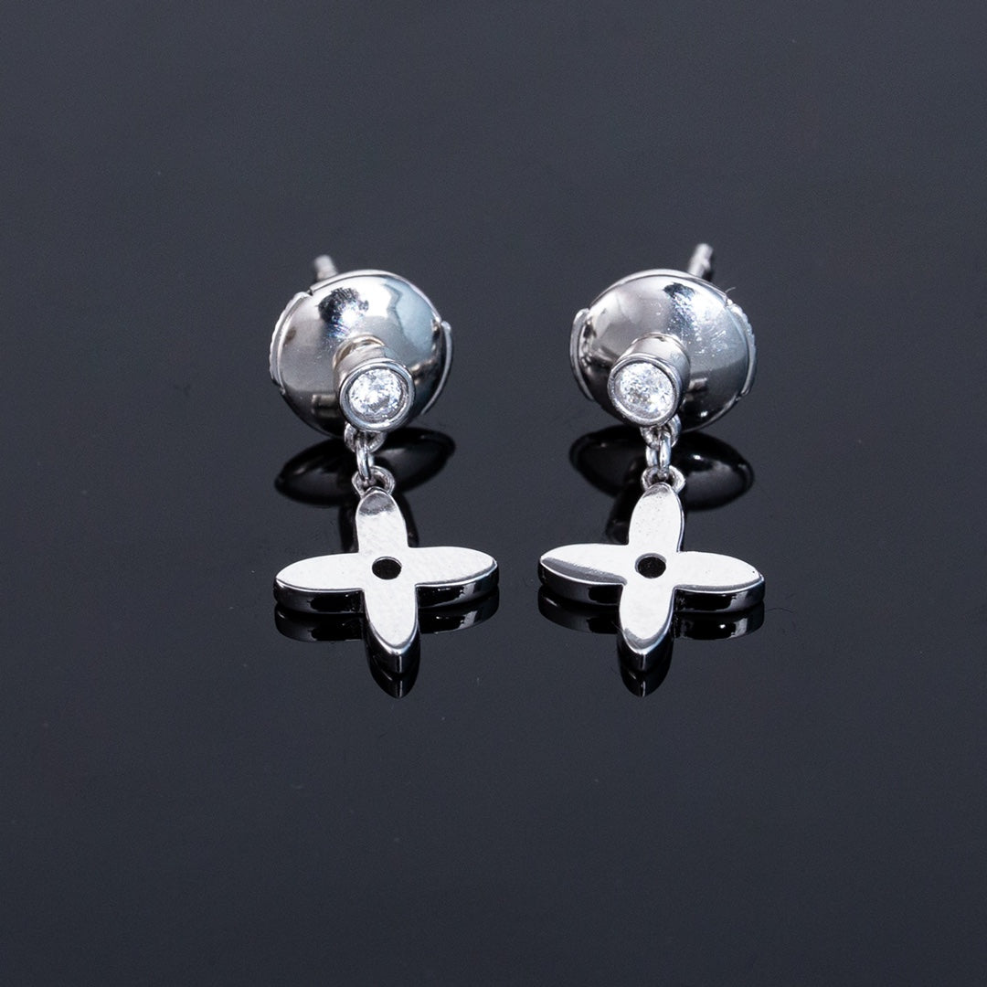 [Leaves]VIDYLLE SILVER DIAMOND MINI DROP EARRINGS