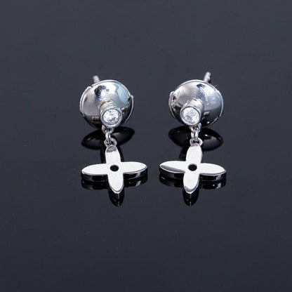 [Leaves]VIDYLLE SILVER DIAMOND MINI DROP EARRINGS