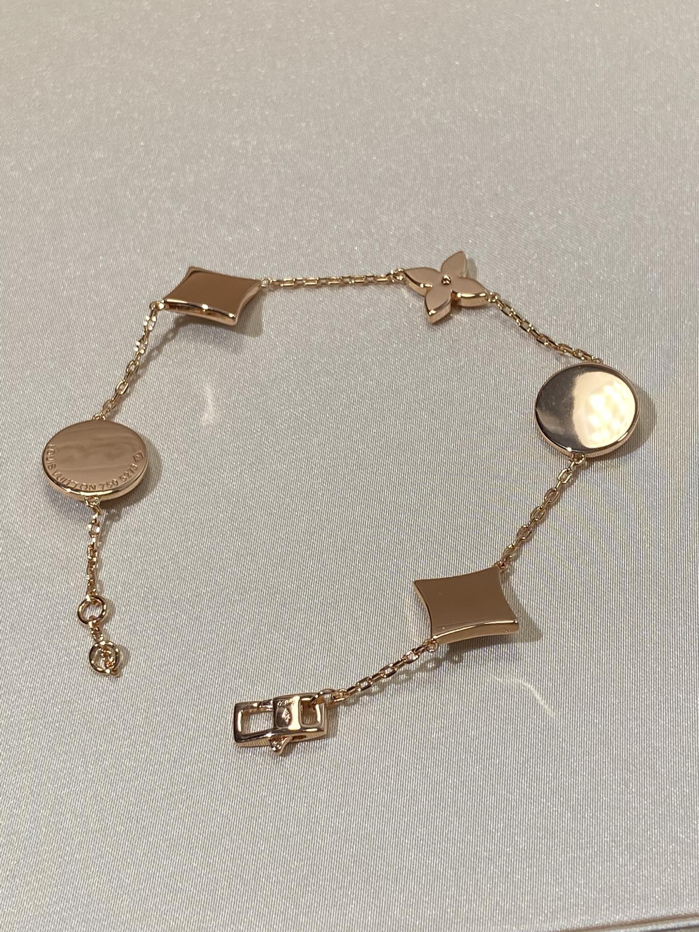 [Leaves]STAR AND SUN 5 MOTIF MOP ROSE GOLD BRACELET