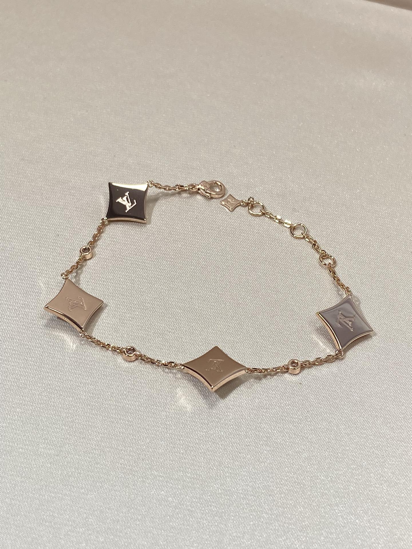 [Leaves]STAR 4 MOTIF MOP DIAMOND ROSE GOLD BRACELET