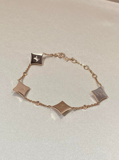 [Leaves]STAR 4 MOTIF MOP DIAMOND ROSE GOLD BRACELET
