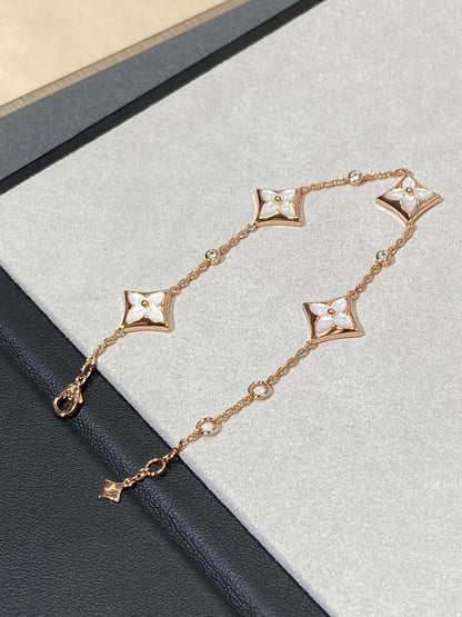 [Leaves]STAR 4 MOTIF MOP DIAMOND ROSE GOLD BRACELET