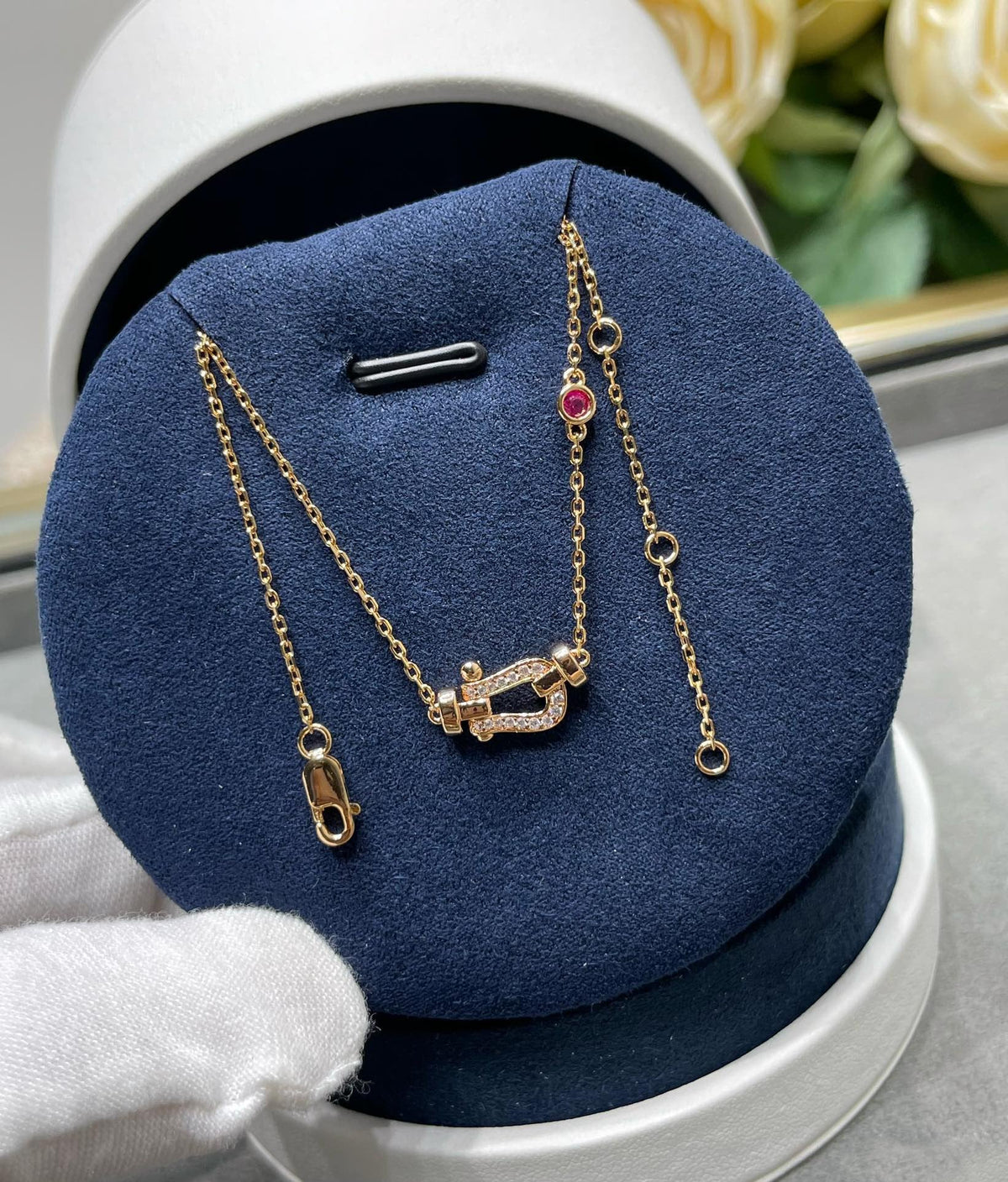 [Leaves]FORCE 10 DIAMOND PINK GOLD NECKLACE