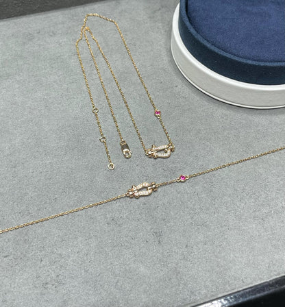 [Leaves]FORCE 10 DIAMOND PINK GOLD NECKLACE