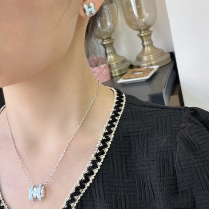 [Leaves]POP H SKY BLUE NECKLACE
