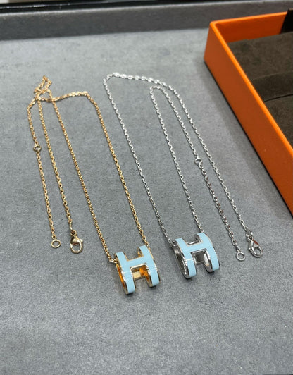 [Leaves]POP H SKY BLUE NECKLACE