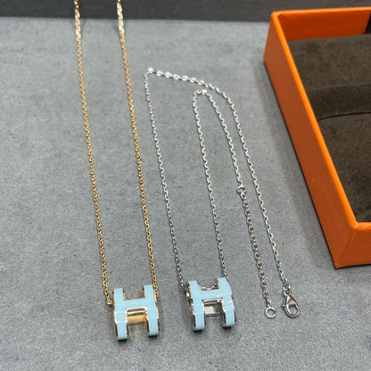 [Leaves]POP H SKY BLUE NECKLACE