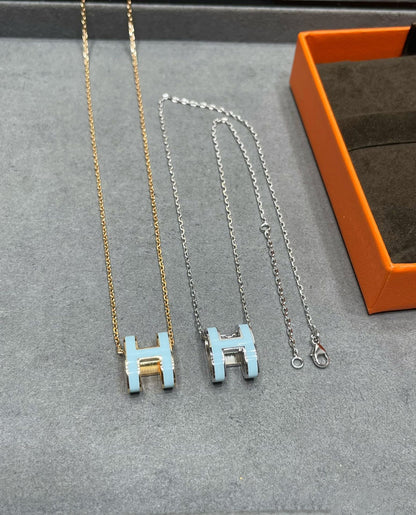 [Leaves]POP H SKY BLUE NECKLACE