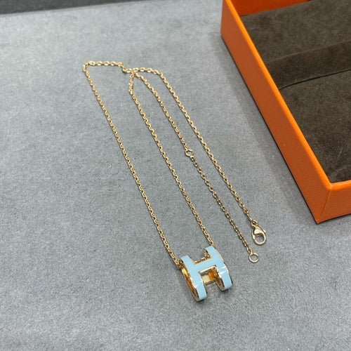 [Leaves]POP H SKY BLUE NECKLACE