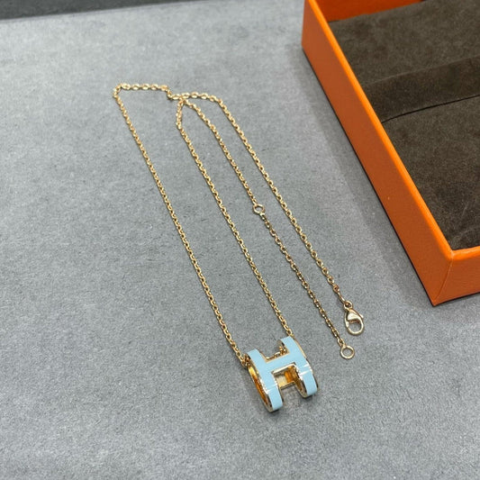[Leaves]POP H SKY BLUE NECKLACE