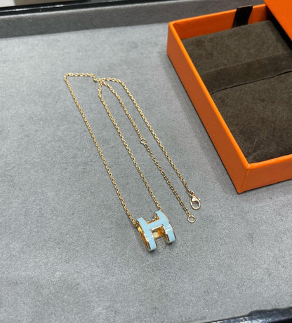 [Leaves]POP H SKY BLUE NECKLACE