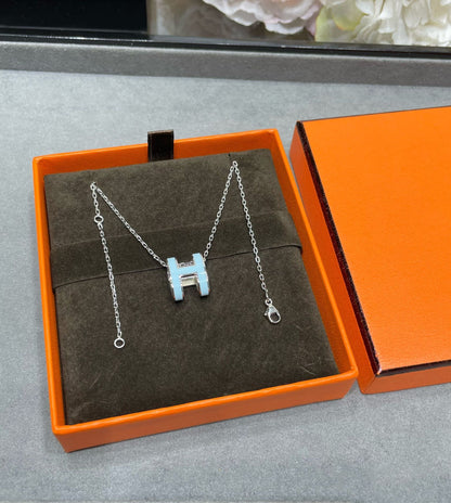 [Leaves]POP H SKY BLUE NECKLACE