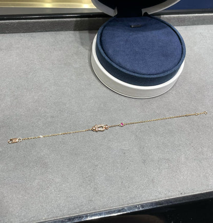 [Leaves]FORCE 10 DIAMOND CHAIN LINK PINK GOLD BRACELET
