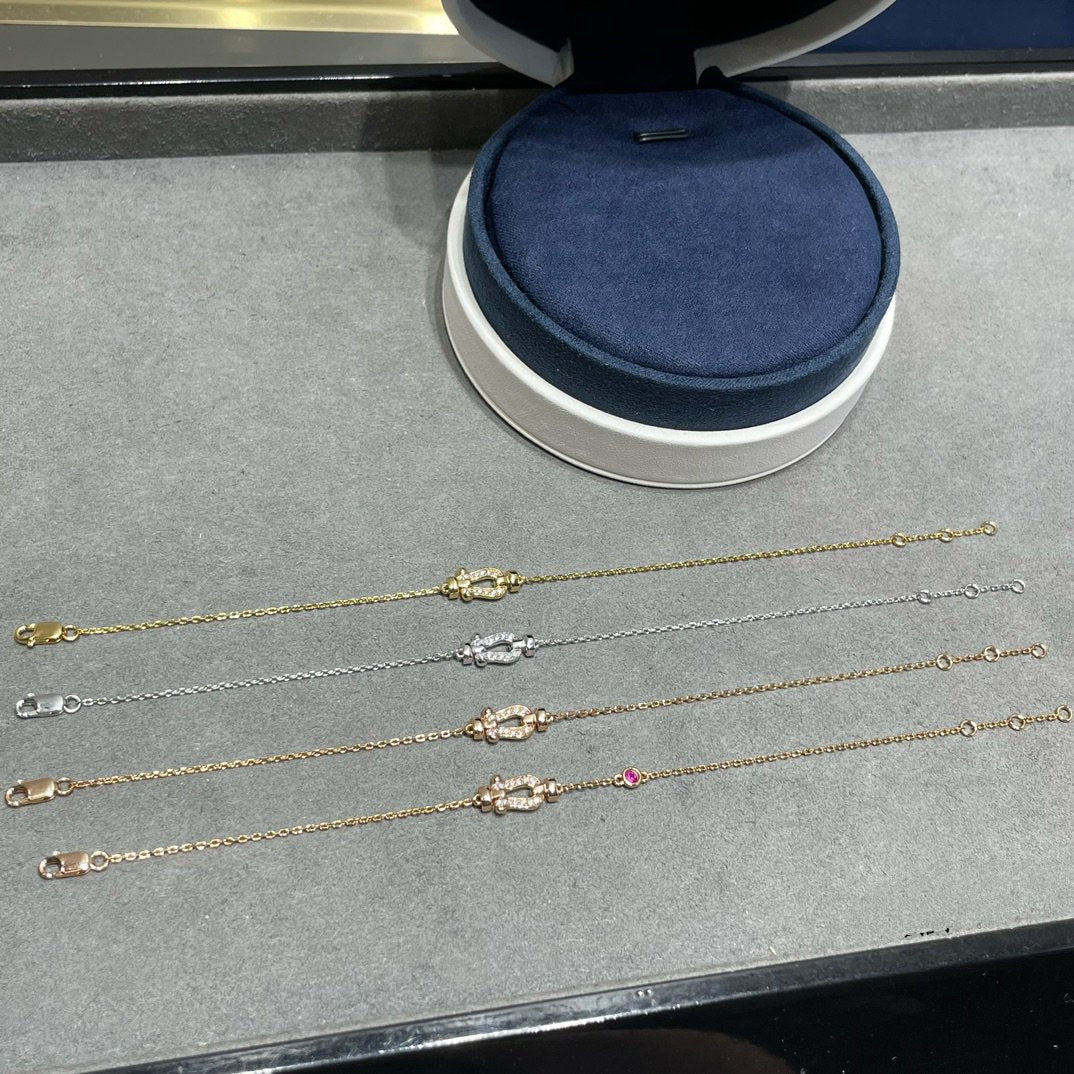[Leaves]FORCE 10 DIAMOND CHAIN LINK PINK GOLD BRACELET