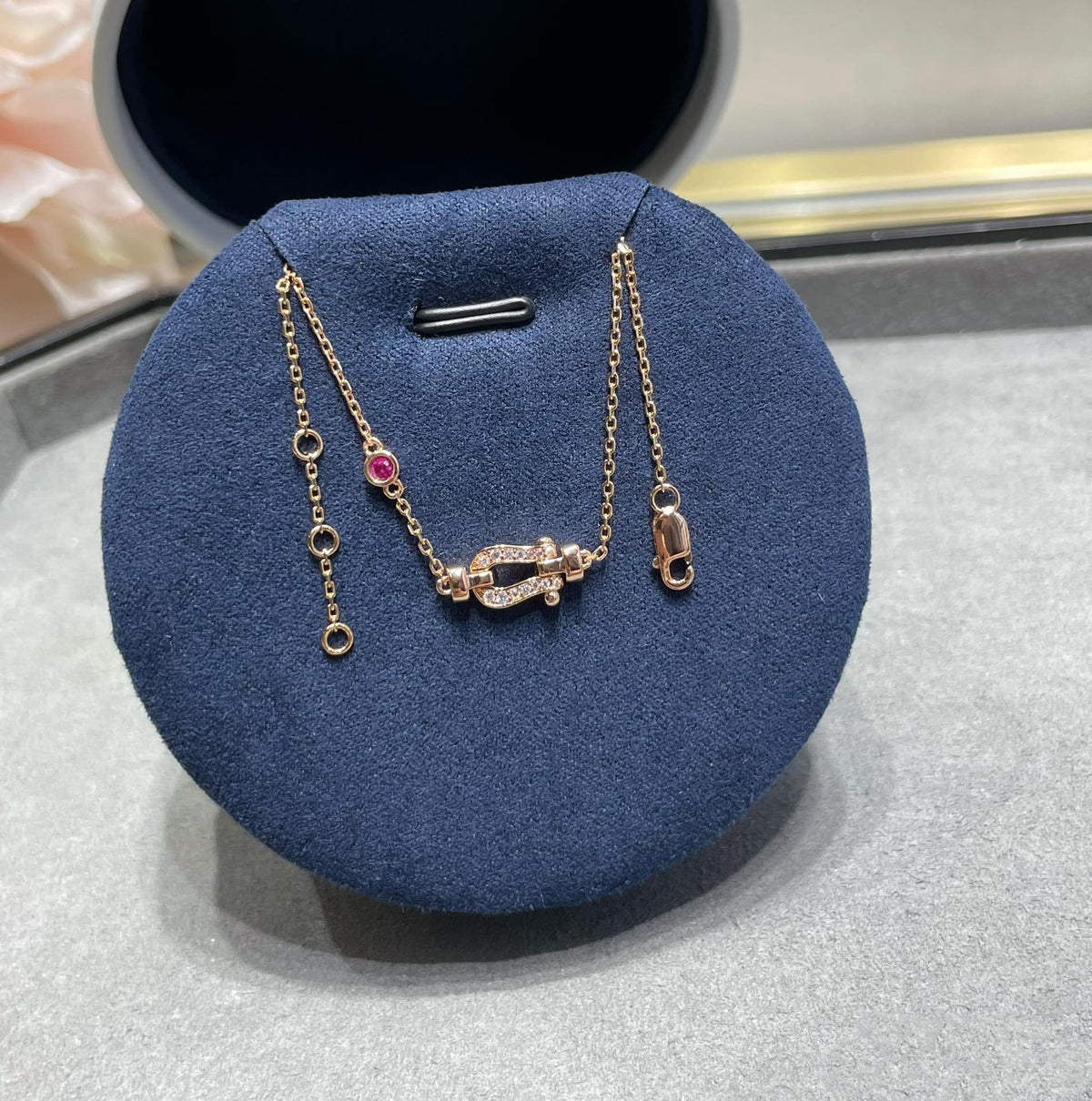 [Leaves]FORCE 10 DIAMOND CHAIN LINK PINK GOLD BRACELET