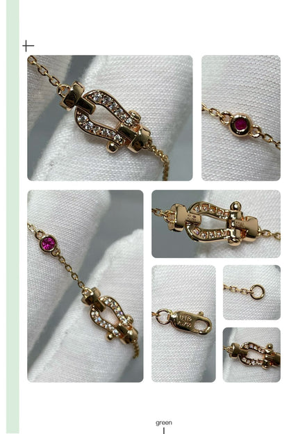 [Leaves]FORCE 10 DIAMOND CHAIN LINK PINK GOLD BRACELET