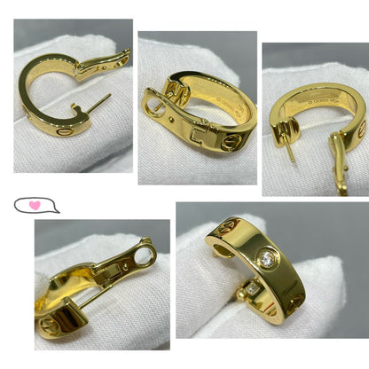 [Leaves]LOVE 5.5MM 1 DIAMOND EARRINGS
