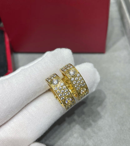 [Leaves]LOVE 5.5MM DIAMOND PAVED EARRINGS