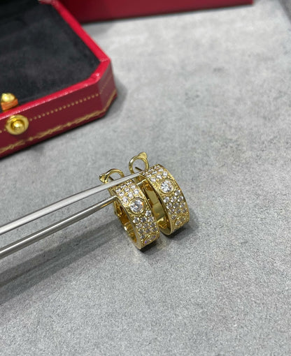 [Leaves]LOVE 5.5MM DIAMOND PAVED EARRINGS