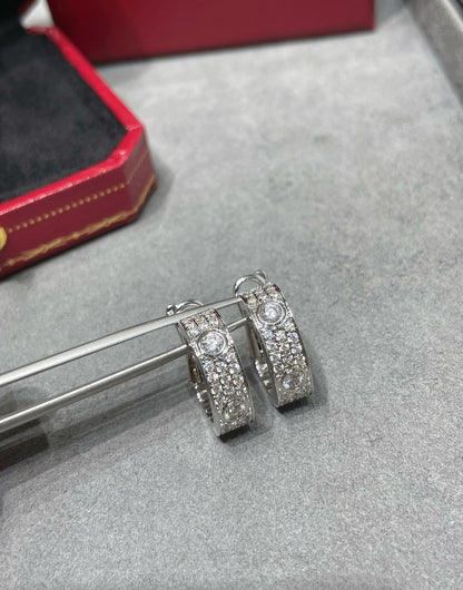 [Leaves]LOVE 5.5MM DIAMOND PAVED EARRINGS