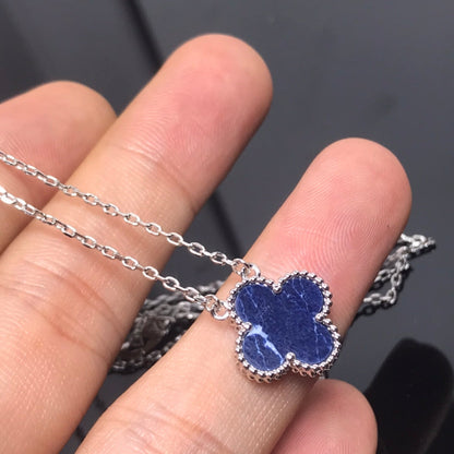 [Leaves]CLOVER PIETERSITE SILVER LONG NECKLACE