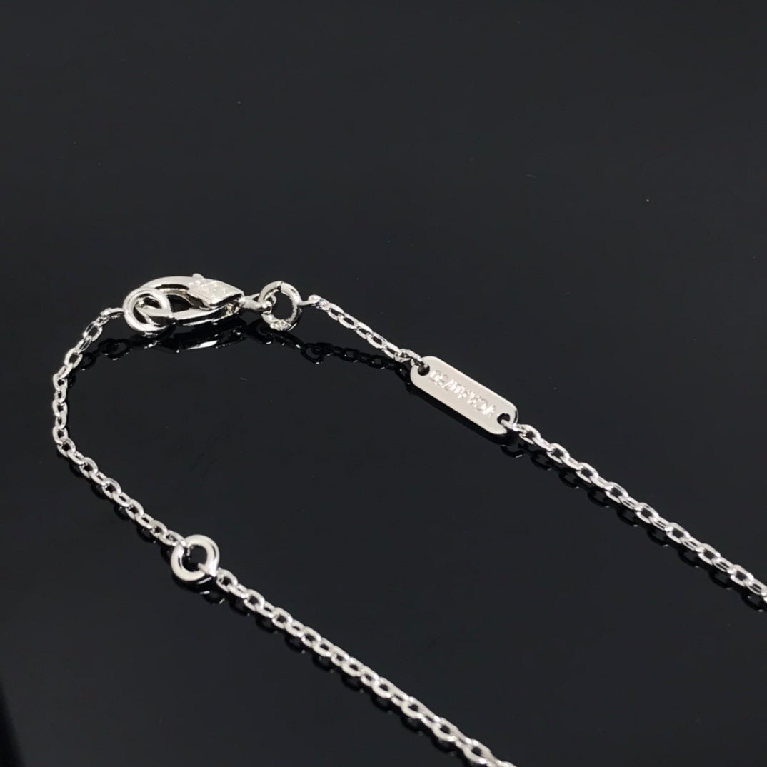 [Leaves]CLOVER PIETERSITE SILVER LONG NECKLACE