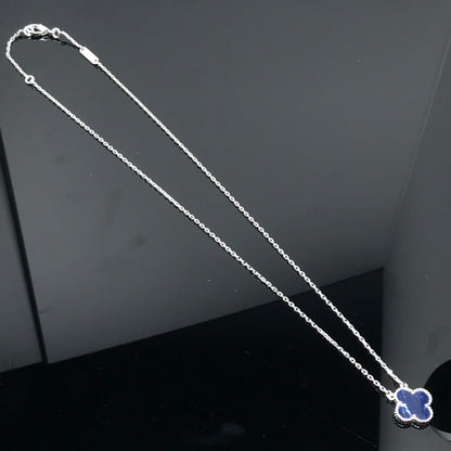 [Leaves]CLOVER PIETERSITE SILVER LONG NECKLACE