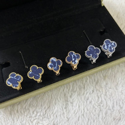 [Leaves]CLOVER PIETERSITE MEDIUM STUD EARRINGS