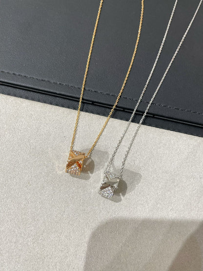 [Leaves]LIENS EVIDENCE DIAMOND PAVED NECKLACE