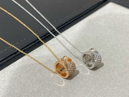 [Leaves]LIENS EVIDENCE DIAMOND PAVED NECKLACE