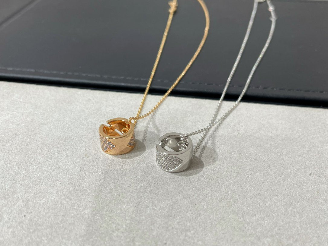 [Leaves]LIENS EVIDENCE DIAMOND PAVED NECKLACE