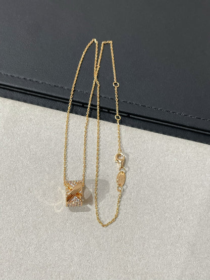 [Leaves]LIENS EVIDENCE DIAMOND PAVED NECKLACE
